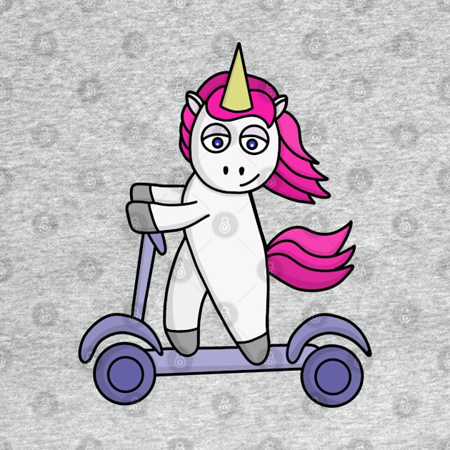 Unicorn riding a scooter by DiegoCarvalho